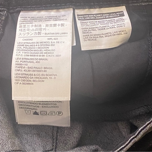 Levi's Embroidered Black 711 Skinny Jeans Size 32 - Picture 8 of 9